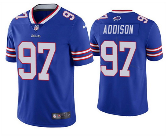 Men Buffalo Bills 97 Mario Addison Blue Vapor Untouchable Limited Stitched Jersey