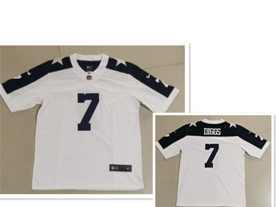 Men Dallas Cowboys 7 Trevon Diggs White Thanksgiving Vapor Untouchable Stitched NFL Nike Limited Jer