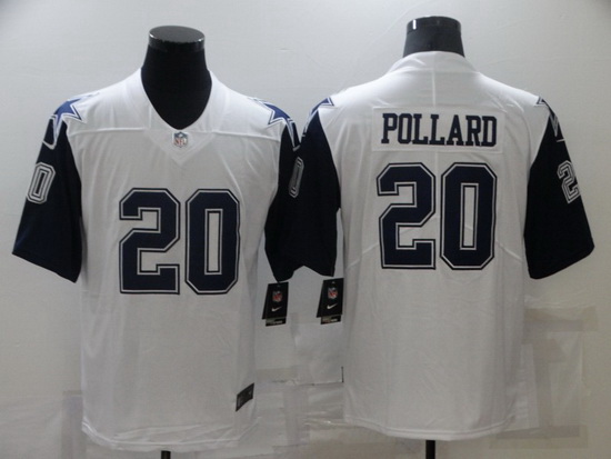 Men Dallas Cowboys 20 Tony Pollard 2021 White Thanksgiving Limited Stitched Jersey