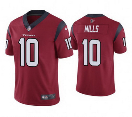 Men Houston Texans 10 Davis Mills Red Vapor Untouchable Limited Stitched Jersey