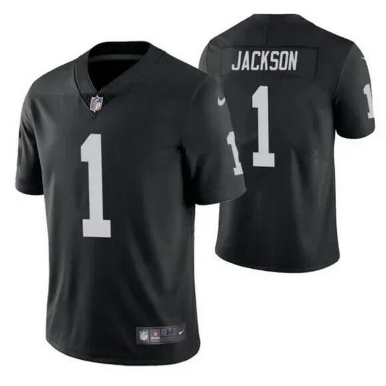 Men Las Vegas Raiders 1 DeSean Jackson Black Vapor Limited Stitched Jersey