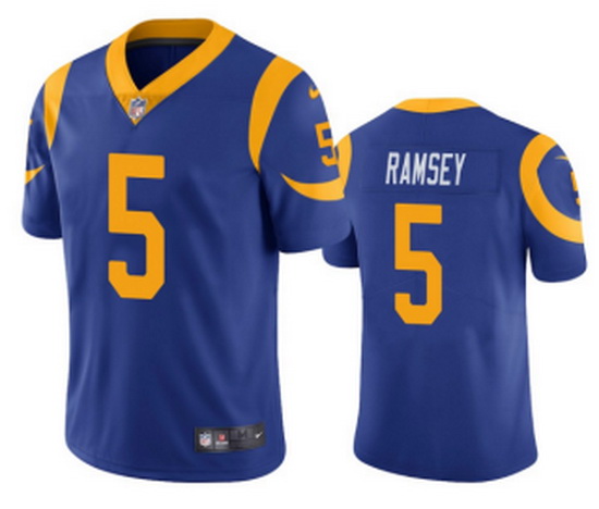 Men Los Angeles Rams 5 Jalen Los Angeles Ramsey Blue Vapor Untouchable Limited Stitched Jersey