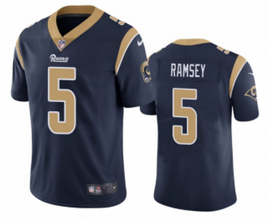 Men Los Angeles Rams 5 Jalen Los Angeles Ramsey Navy Vapor Untouchable Limited Stitched Jersey