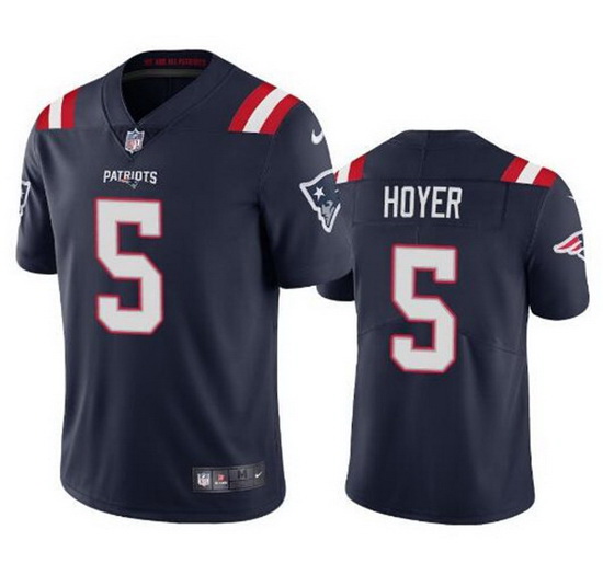 Men New England Patriots 5 Brian Hoyer 2021 Navy Vapor Untouchable Limited Stitched Jersey