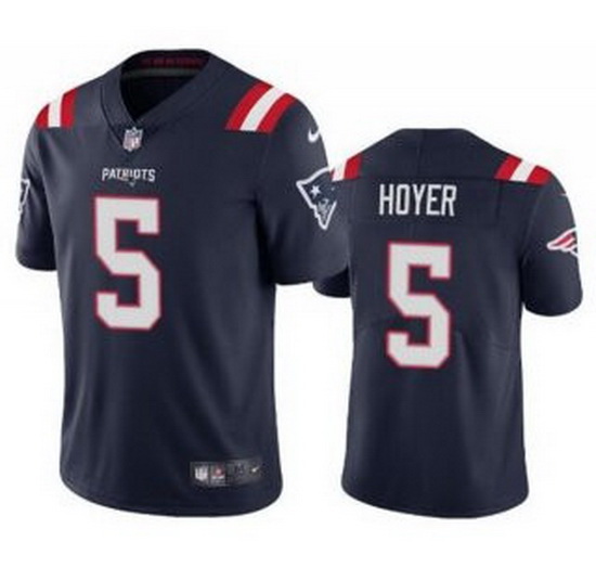 Men New England Patriots 5 Brian Hoyer Navy 2021 Vapor Untouchable Limited Stitched Jersey