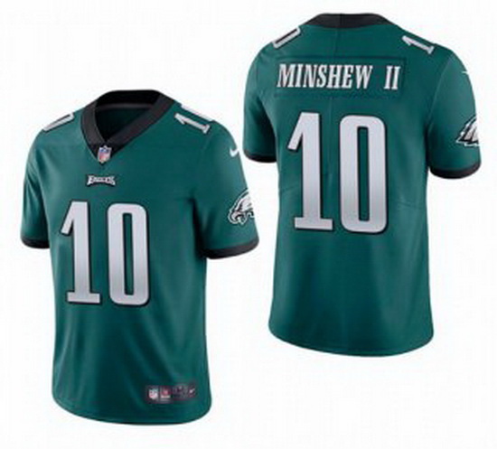 Men Philadelphia Eagles 10 Gardner Minshew II Green Vapor Untouchable Limited Stitched Jersey