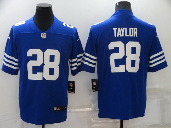 Men Nike Indiana Colts 28 Jonathan Taylor Blue Vapor Untouchable Limited Jersey