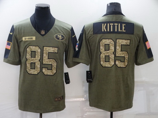 Men's San Francisco 49ers #85 George Kittle Camo 2021 Salute To Service Limited Player Jersey