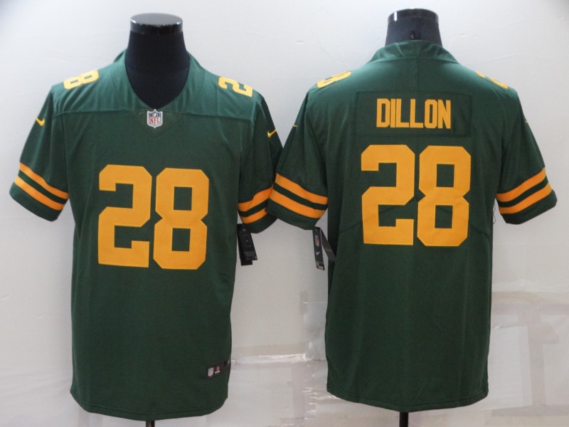 Men Green Bay Packers 28 A J  Dillon 2021 Green Legend Stitched Football Jersey