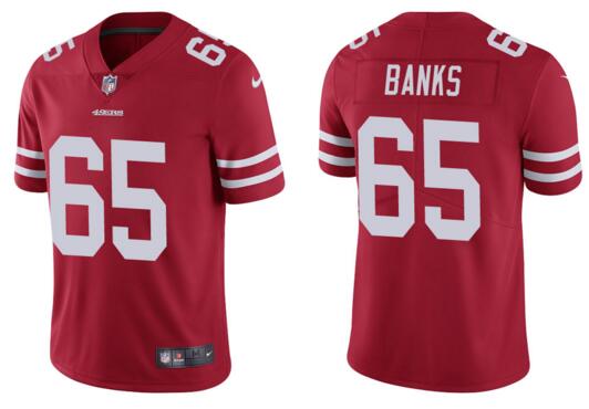 Nike San Francisco 49ers 65 Aaron Banks Red Vapor Untouchable Limited Jersey