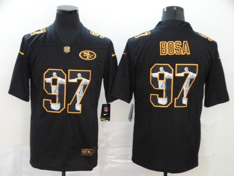 Men San Francisco 49ers 97 Nick Bosa Jesus Faith Black Vapor Untouchable Stitched NFL Nike Limited J