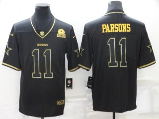 Men Dallas Cowboys 11 Micah Parsons Black Golden Edition Limited Stitched Jersey