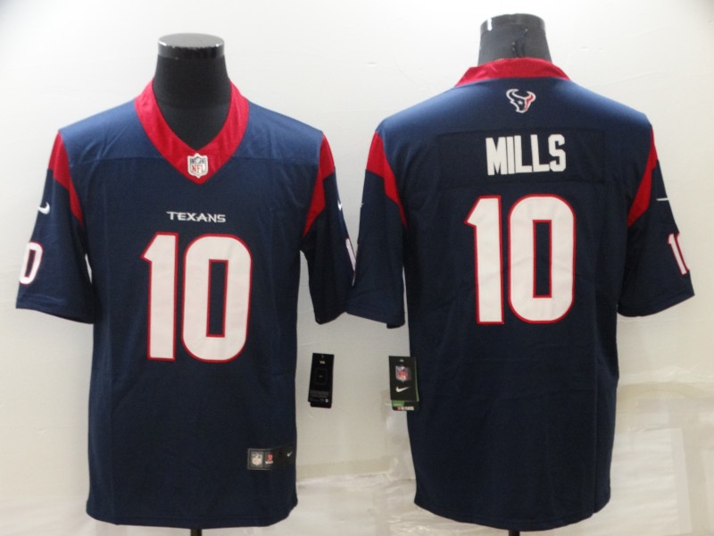 Men Houston Texans 10 Davis Mills Navy Vapor Untouchable Limited Stitched Jersey