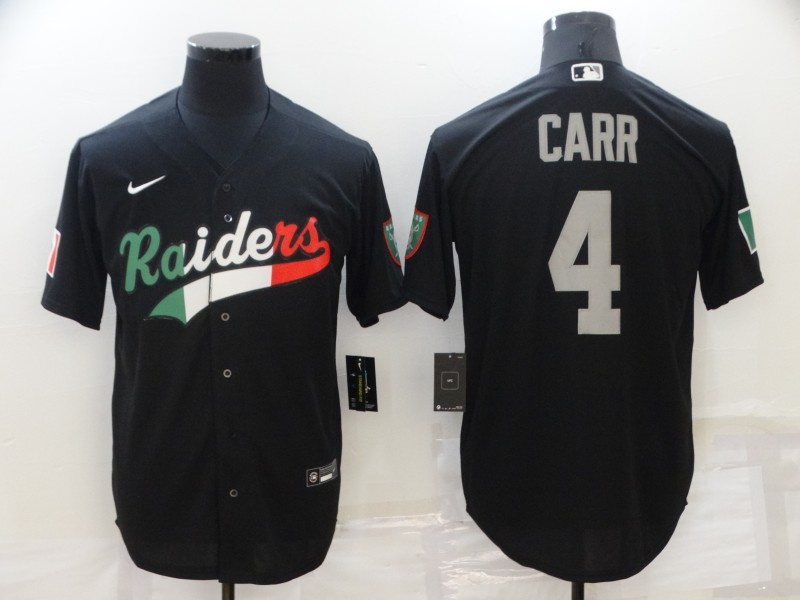 Men Las Vegas Raiders 4 Derek Carr Black Mexico Stitched Jersey