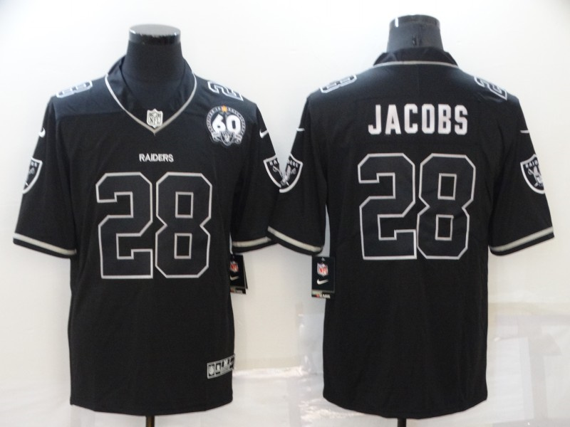 Men Las Vegas Raiders 28 Josh Jacobs Black Shadow Vapor Limited Stitched Jersey