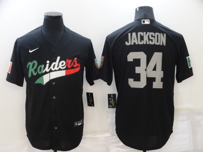 Men Las Vegas Raiders 34 Bo Jackson Black Mexico Stitched Jersey