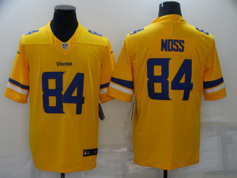 Men Nike Minnesota Vikings 84 Randy Moss Limited Yellow Vapor Untouchable NFL Jersey