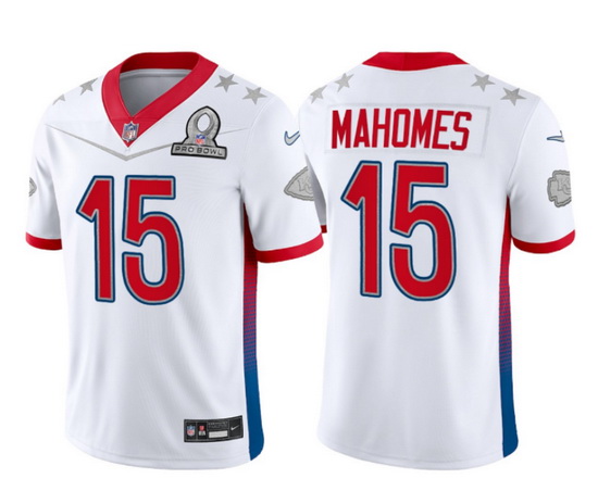 Men 2022 NFL Pro Bowl Kansas City Chiefs 15 Patrick Mahomes AFC White Jersey