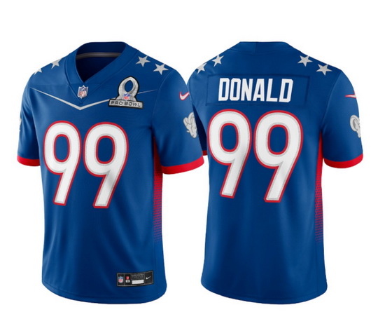 Men 2022 NFL Pro Bowl Los Angeles Rams #99 Aaron Donald NFC Blue Jersey