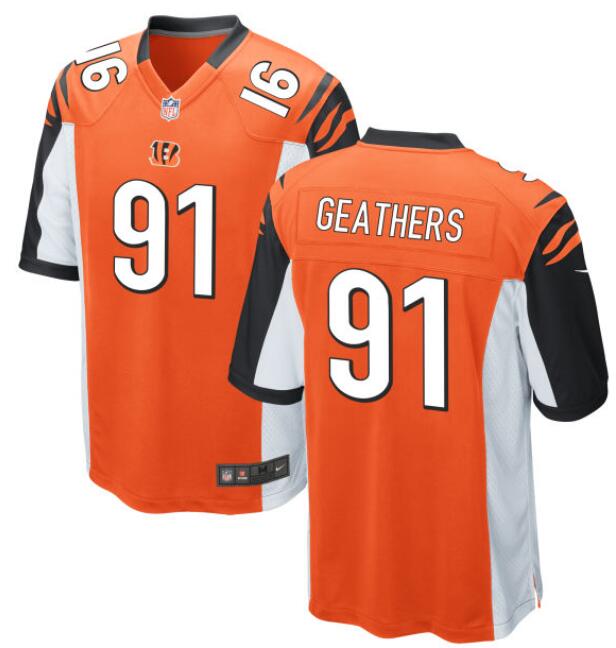 Men Nike Cincinnati Bengals #91 Robert Geathers Orange Untouchable Vapor Limited jersey