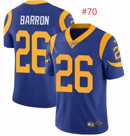 Men Nike Los Angeles Rams Alex Barron Blue Vapor Untouchable Limited Jersey