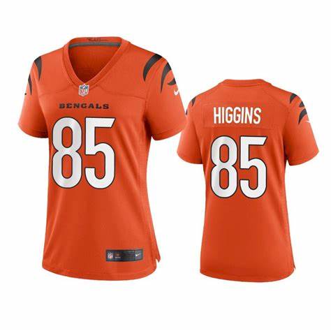 Women Nike Bengals 85 Tee Higgins Orange 2020 NFL Draft First Round Pick Vapor Untouchable Limited J