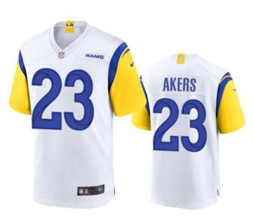 Men Los Angeles Rams 23 Cam Akers 2020 White Vapor Untouchable Limited Stitched Jersey