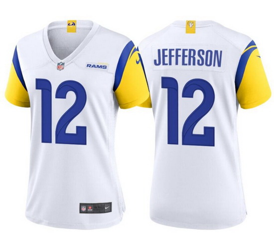 Women Nike Los Angeles Rams 12 Van Jefferson White Vapor Untouchable Limited Jersey