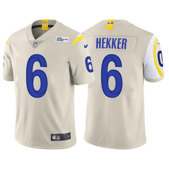 Men Los Angeles Rams 6 Johnny Hekker Vapor Limited Bone Jersey