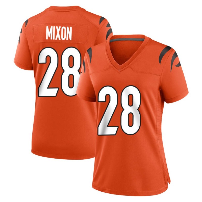 Women Cincinnati Bengals 28 Joe Mixon Orange Vapor Untouchable Limited Jersey