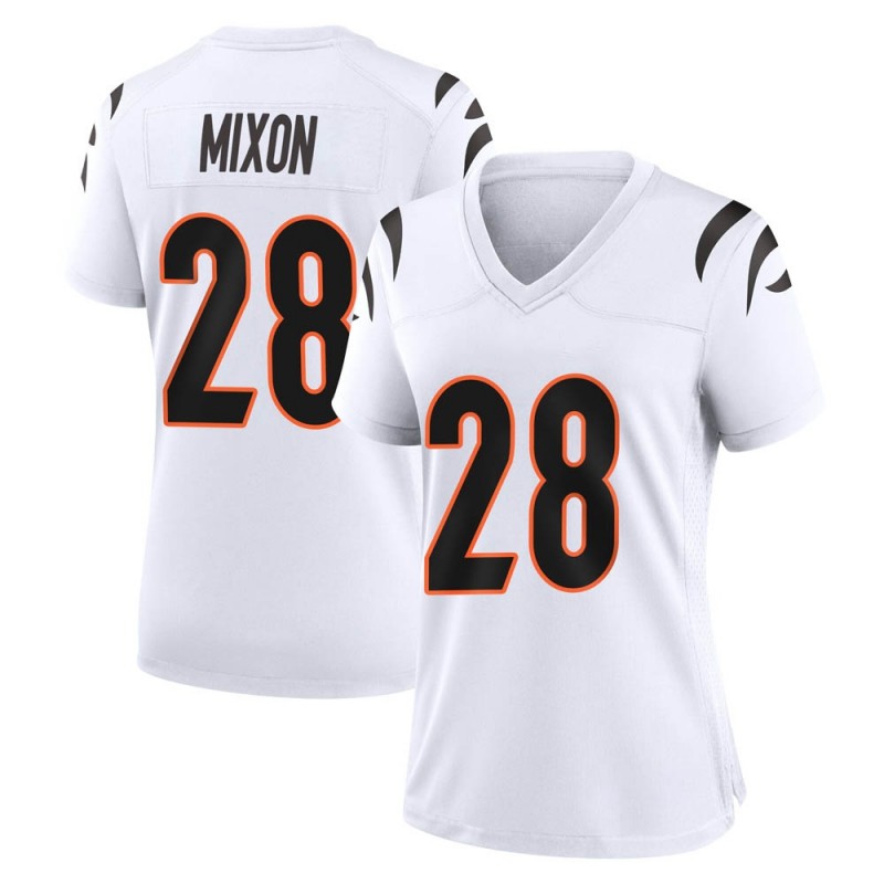 Women Cincinnati Bengals 28 Joe Mixon White Vapor Untouchable Limited Jersey