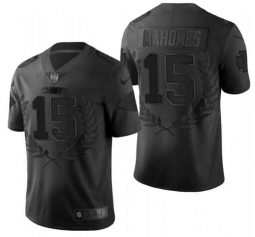 Men Kansas City Chiefs 15 Patrick Mahomes All Black Nike Limited NFL Jersey