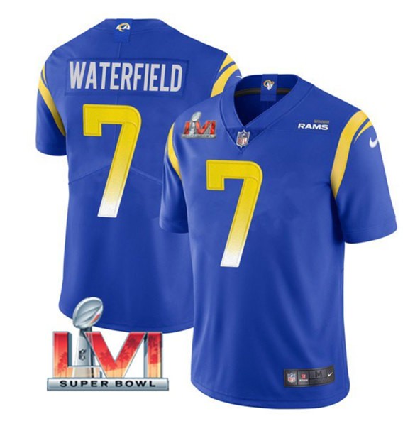 Nike Los Angeles Rams 7 Bob Waterfield Royal 2022 Super Bowl LVI Vapor Limited Jersey