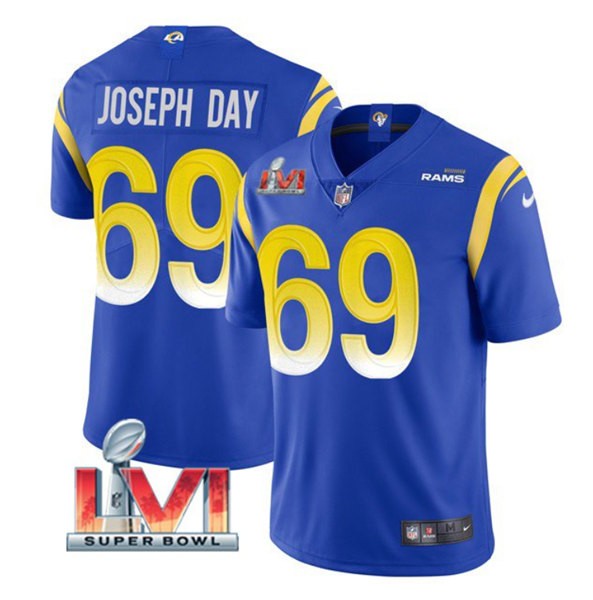 Nike Los Angeles Rams 69 Sebastian Joseph Day Royal 2022 Super Bowl LVI Vapor Limited Jersey