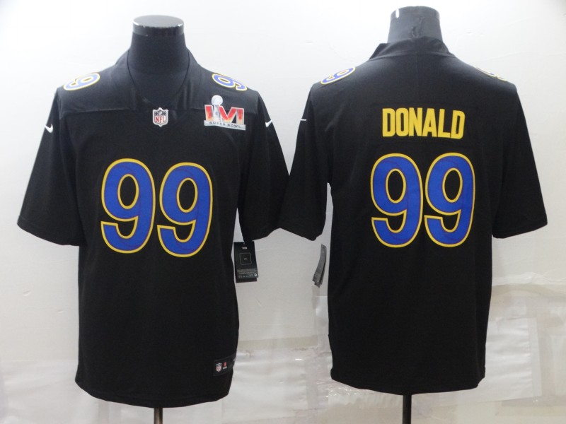 Nike Los Angeles Rams 99 Aaron Donald Black 2022 Super Bowl LVI Vapor Limited Jersey