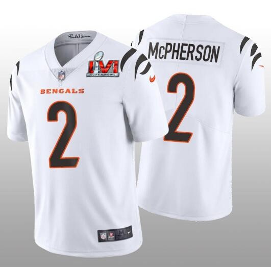 Nike Cincinati Bengals 2 Evan McPherson White 2022 Super Bowl LVI Vapor Limited Jersey