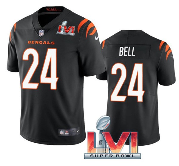 Nike Cincinati Bengals 24 Vonn Bell Black 2022 Super Bowl LVI Vapor Limited Jersey