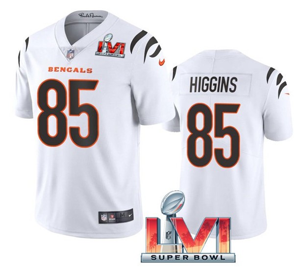 Nike Cincinati Bengals 85 Tee Higgins White 2022 Super Bowl LVI Vapor Limited Jersey