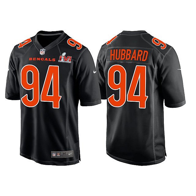 Men Cincinnati Bengals 94 Sam Hubbard 2022 Black Super Bowl LVI 