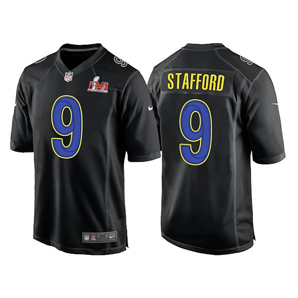 Men Los Angeles Rams 9 Matthew Stafford 2022 Black Super Bowl LV