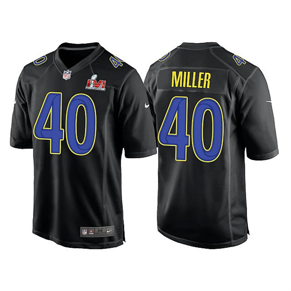 Men Los Angeles Rams 40 Von Miller 2022 Black Super Bowl LVI Gam