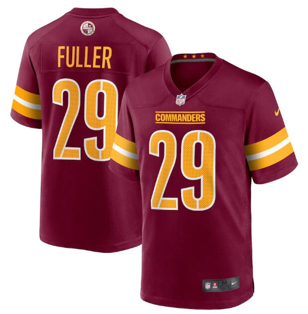 Men Washington Commanders 29 Kendall Fuller 2022 Burgundy Game Stitched Jersey