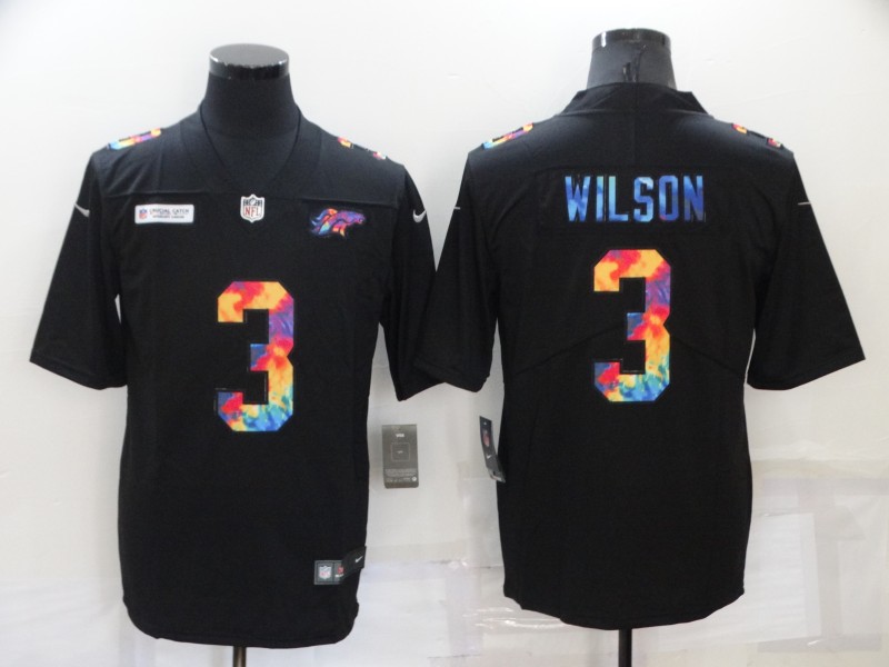 Men's Denver Broncos #3 Russell Wilson Nike Multi-Color Black 2020 NFL Crucial Catch Vapor Untouchab