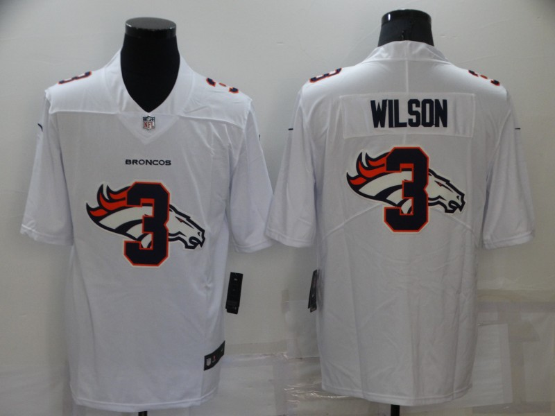 Men's Denver Broncos #3 Russell Wilson White 2020 Shadow Logo Vapor Untouchable Stitched NFL Nike Li