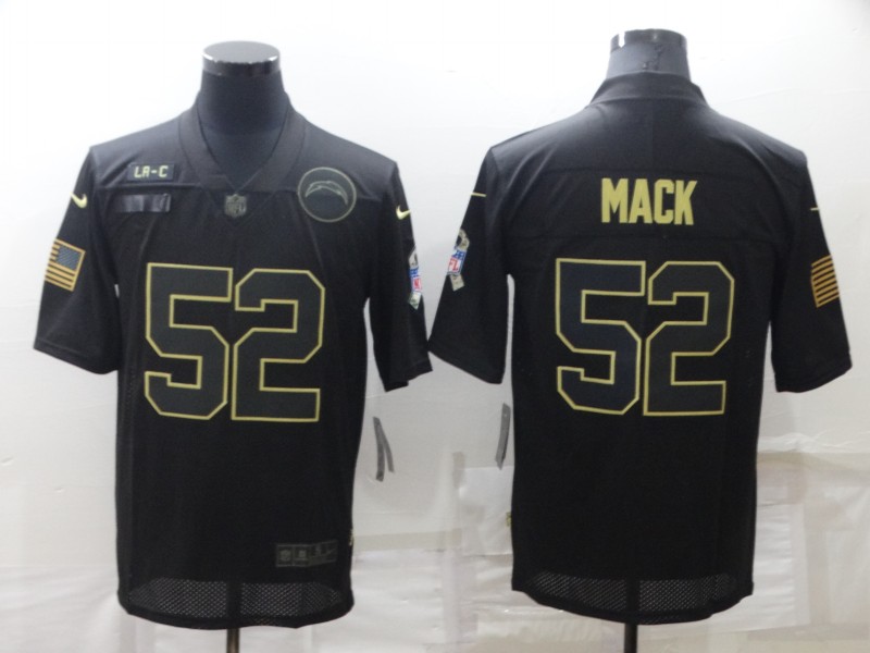 Men's Los Angeles Chargers #52 Khalil Mack Black Salute To Service Limited Stitched Jersey