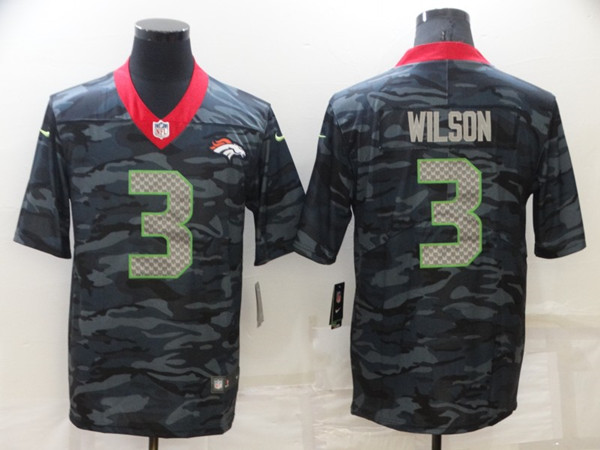 Men's Denver Broncos #3 Russell Wilson Camo Limited Stitched Jersey