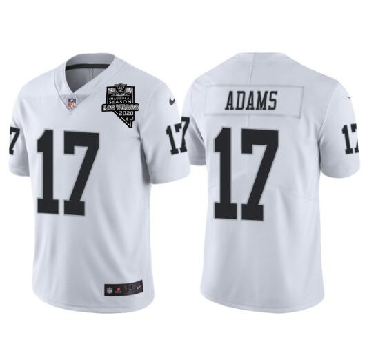 Men's Las Vegas Raiders #17 Davante Adams White With 2020 Inaugural Season Patch Vapor Limited Stitc