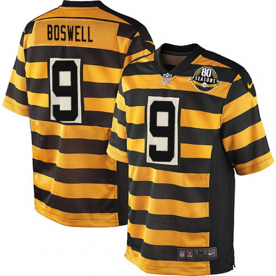 Youth Nike Pittsburgh Steelers #9 Chris Boswell Elite Yellow Black Alternate 80TH Anniversary Throwb