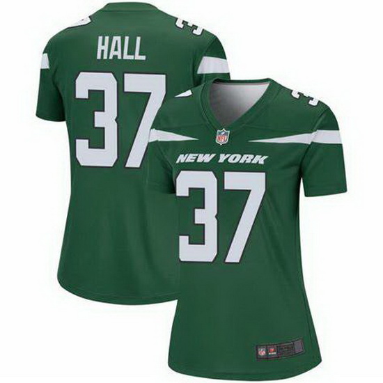 Women New York Jets Bryce Hall #37 Green Vapor Limited Stitched 