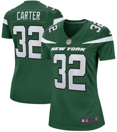 Women New York Jets Michael Carter #32 Green Vapor Limited Stitched Football Jersey